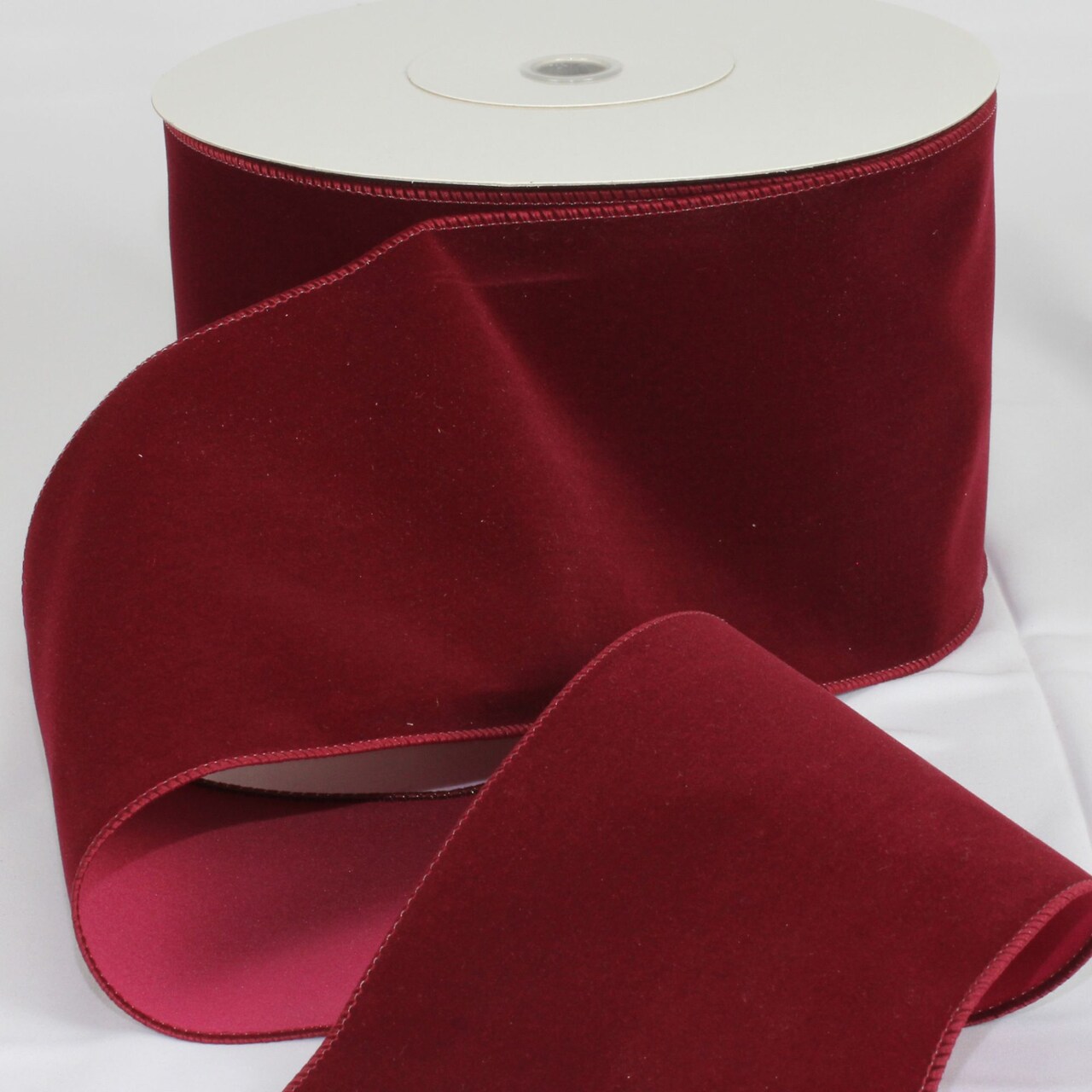 The Ribbon People Versatile Velvet Burgundy Red Wired Craft Ribbon 5" x 50 Yards